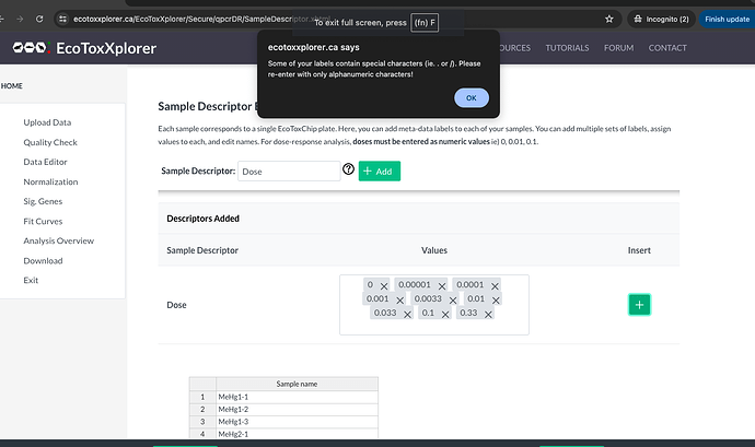 sample descriptor editor